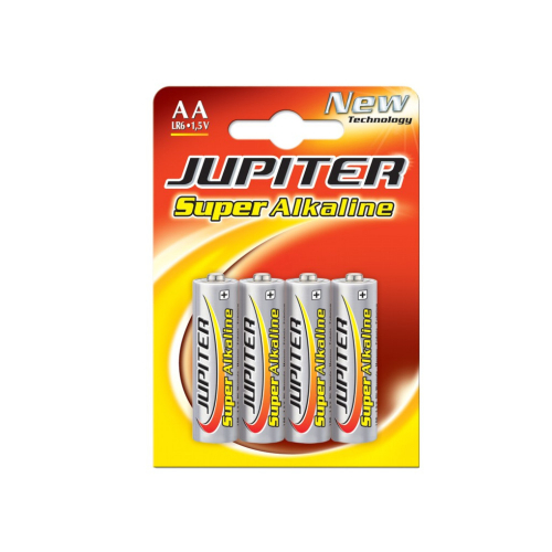 Pilhas AA LR6 Alcalinas 1.5V 2600mAh Jupiter 4un